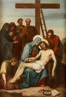 Jesus é descido da cruz e entregue à mãe